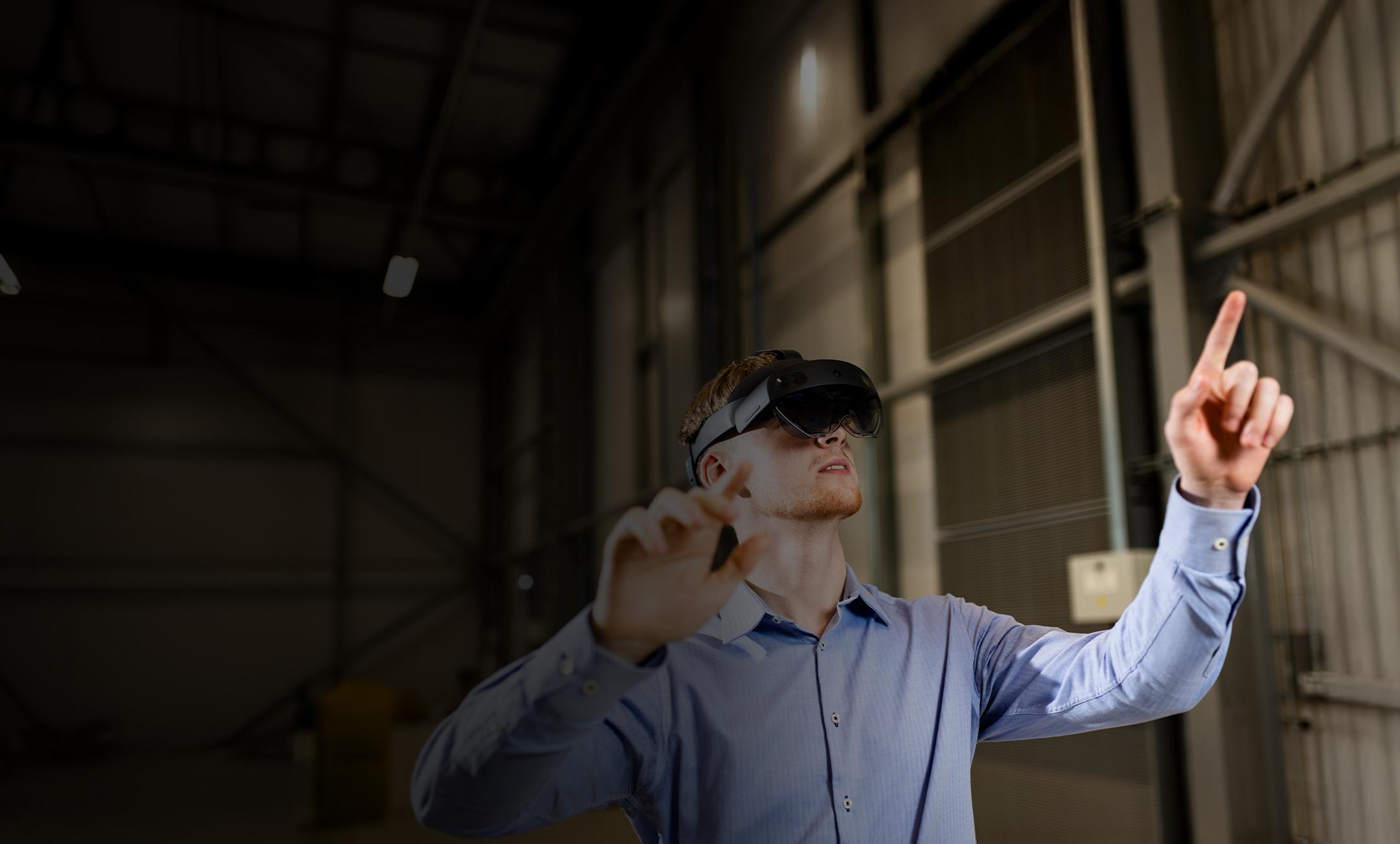 Man wearing VR headset