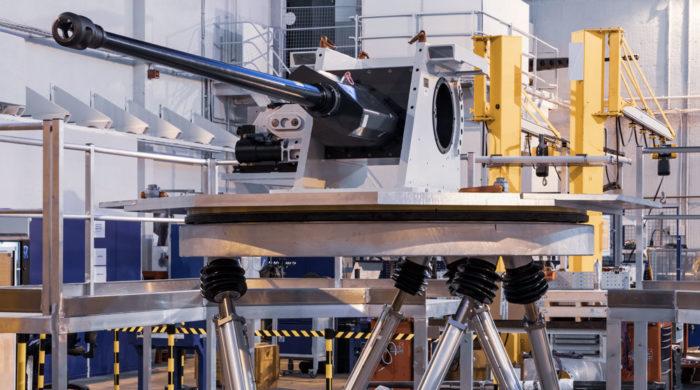 Image of gun and turret in test