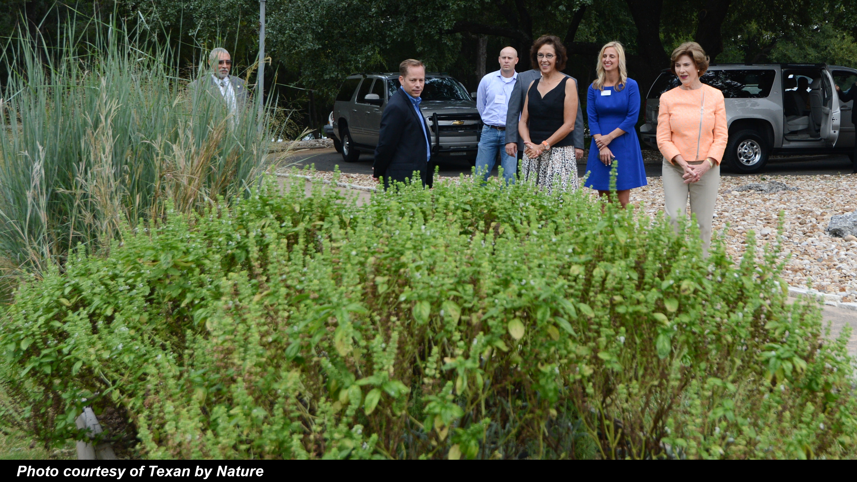 Former First Lady Laura Bush tours the Austin site 