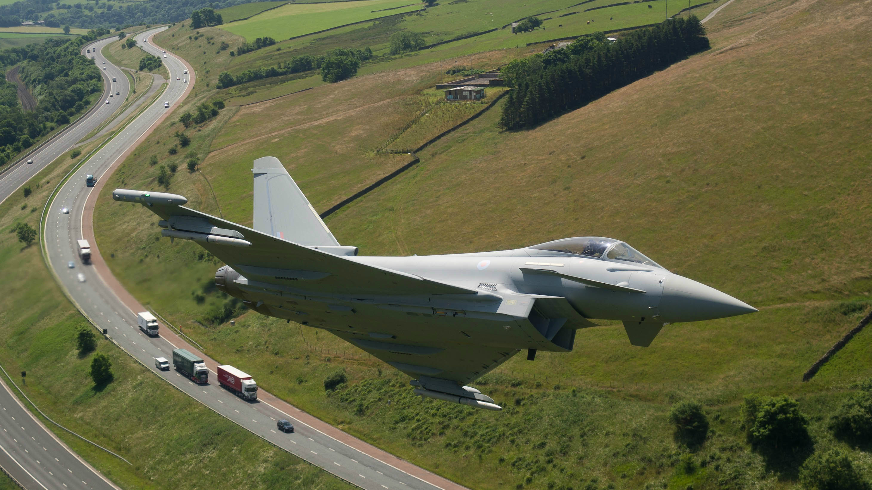 Image of Eurofighter Typhoon flying over the Lake District