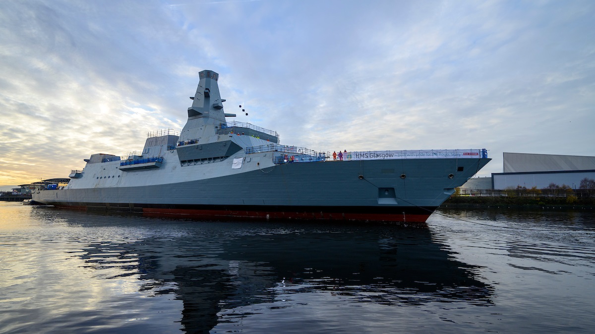 HMS Glasgow on the water