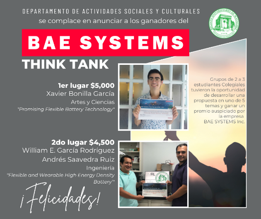 University of Puerto Rico promotes the BAE Systems Think Tank competition to students.