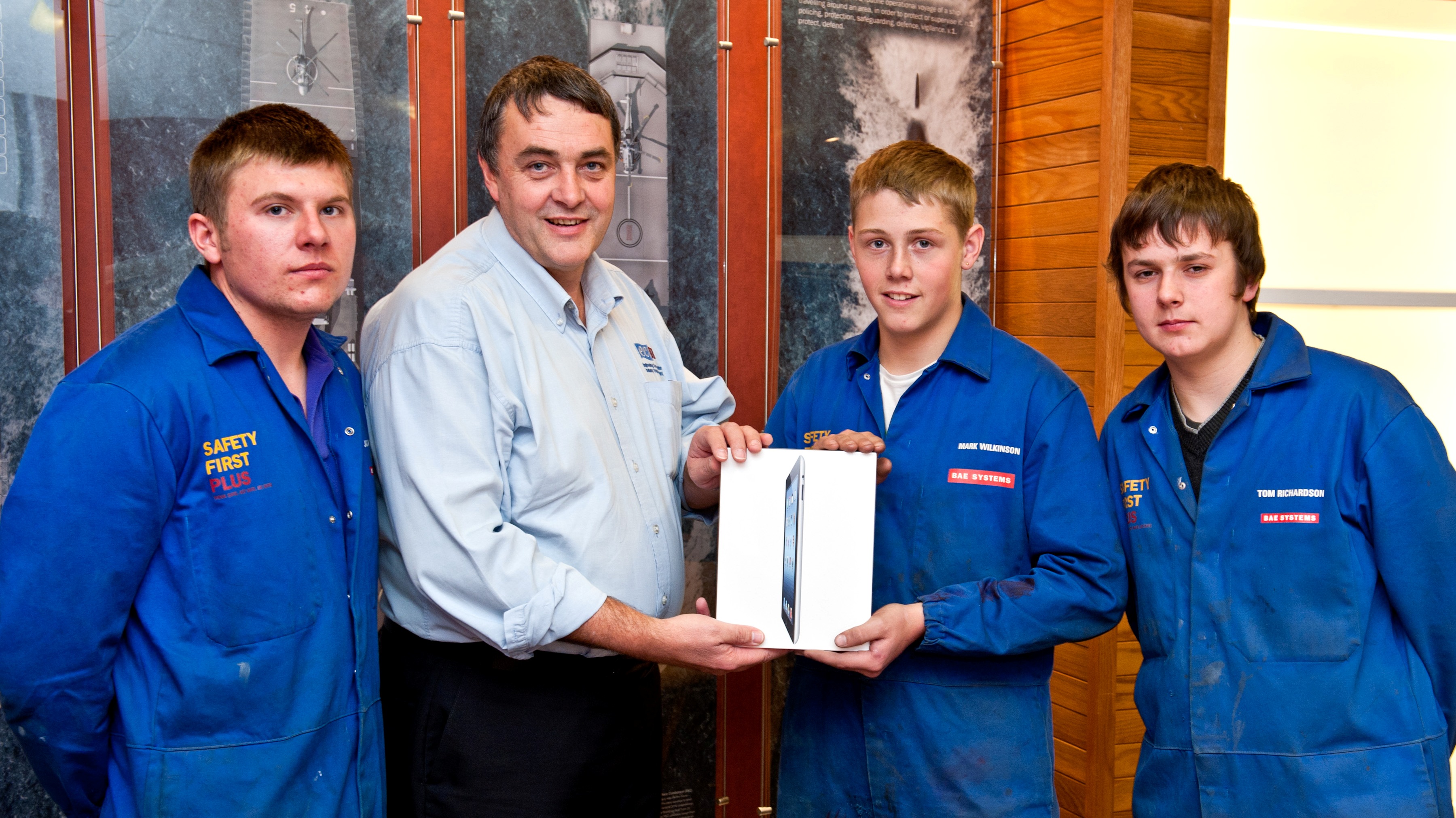 Steel workers Jack Ambrose, Mark Wilkinson and Tommy Richardson