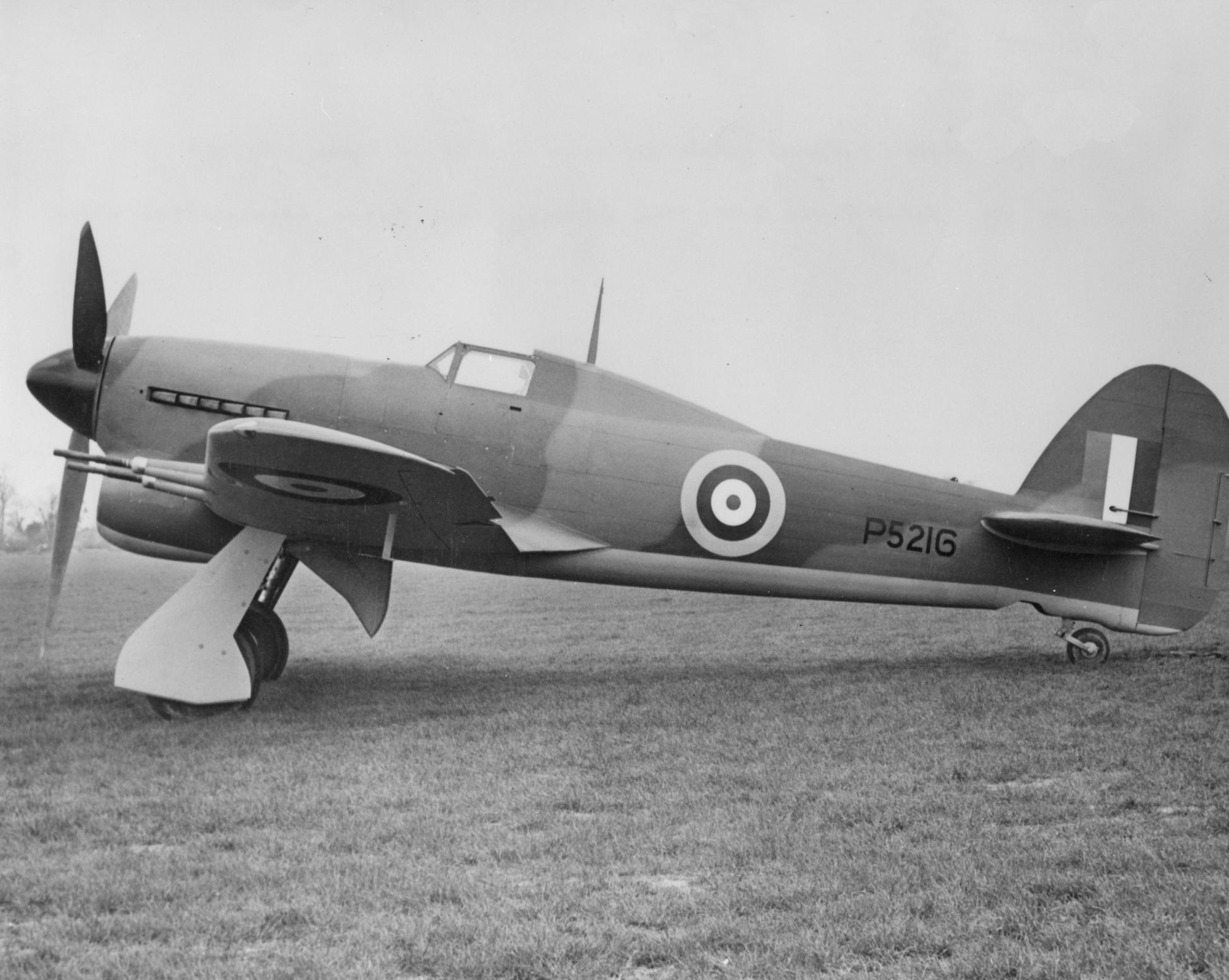 The second prototype Hawker Typhoon P5216 showing the original canopy shape with restricted rear vision.