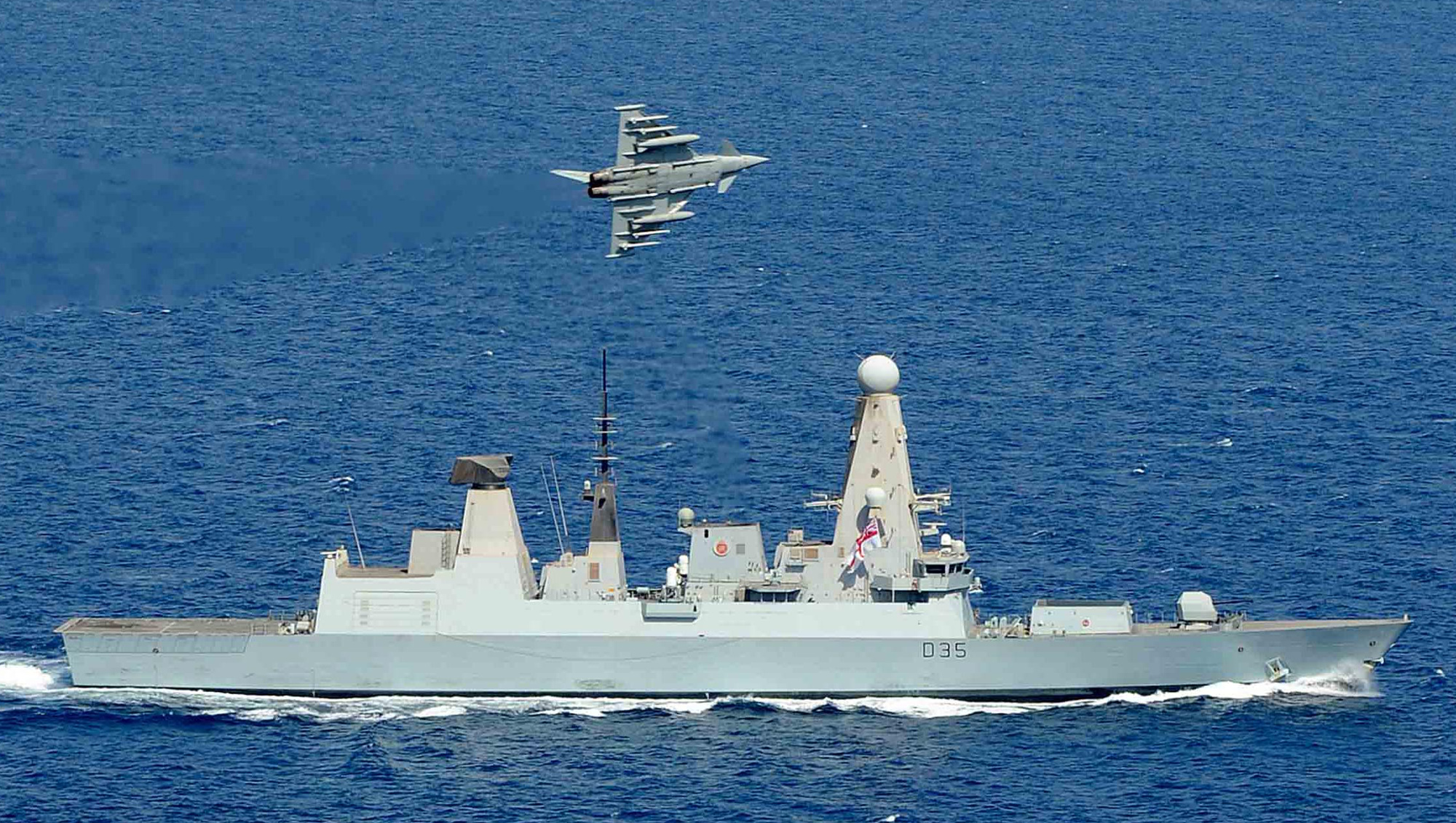 Type 45 and Typhoon on a recent air defense exercise in the Eastern Med