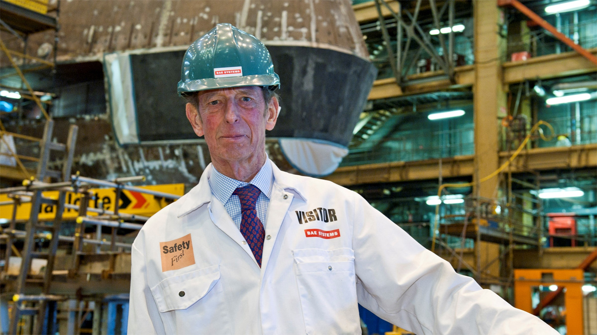 HRH the Duke of Kent with the fourth Astute submarine Audacious