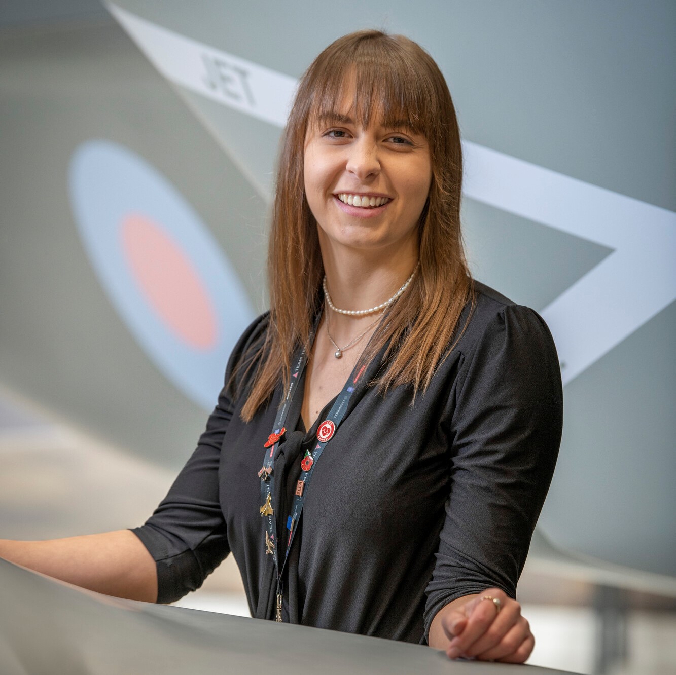 Amy in front of Tempest concept model