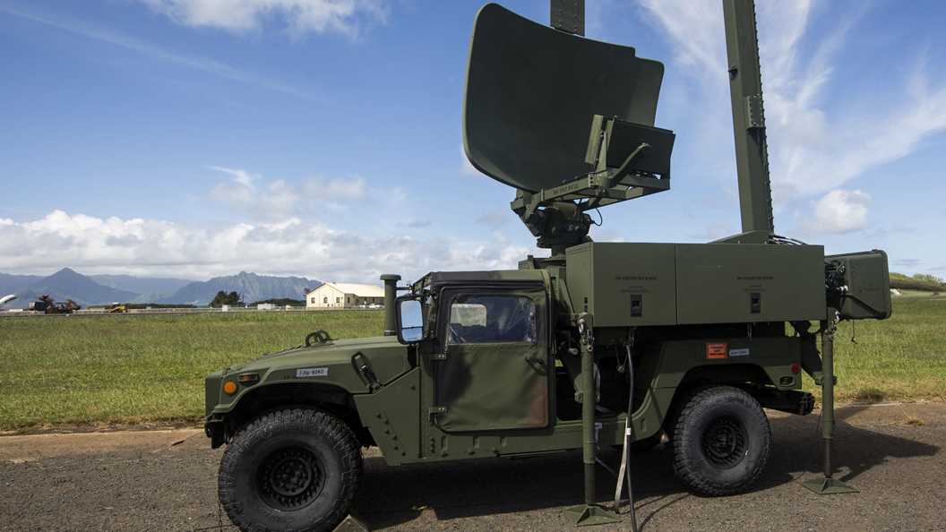 Under this new contract, BAE Systems will provide sustainment and engineering services for air traffic control (ATC) platforms, similar to the expeditionary ATC radar unit shown here being carried by a Marine Corps Humvee.
