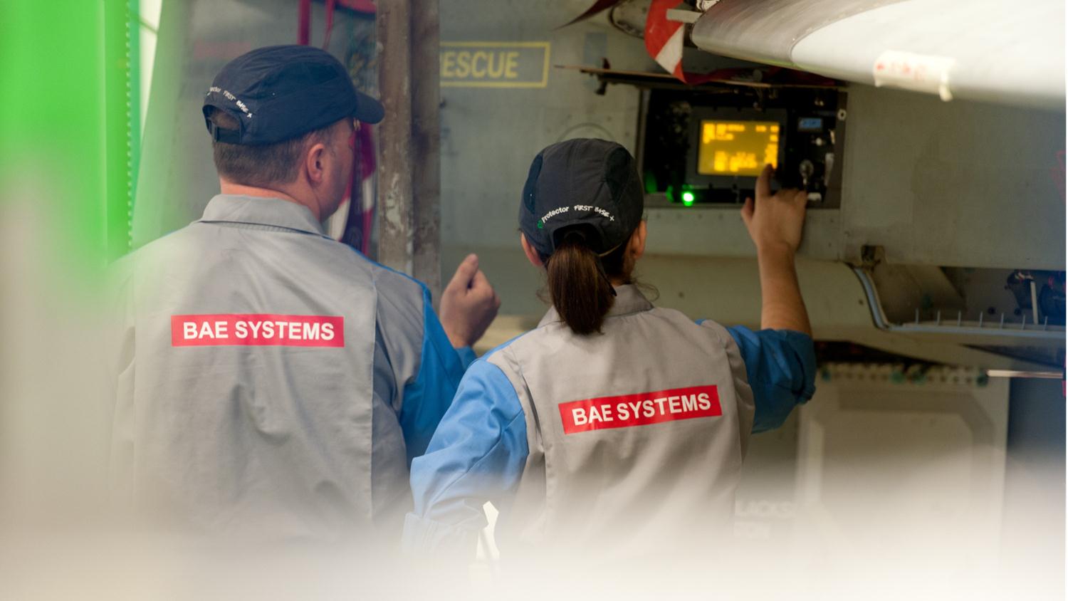 BAE Systems engineers maintain Typhoon aircraft at RAF Coningsby