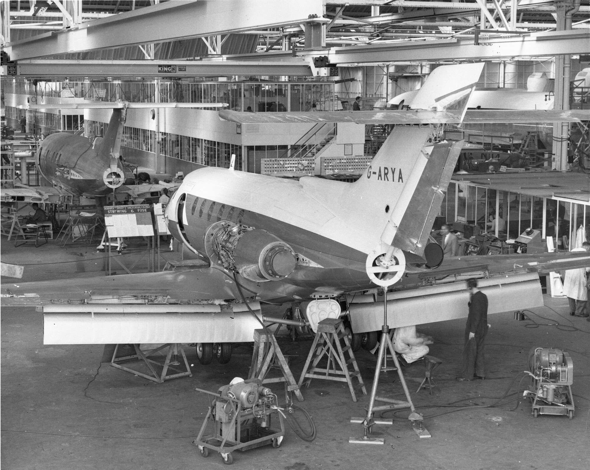 DH125-1 - G-ARYA production at Hatfield with G-ARYB, 13th July 1962.