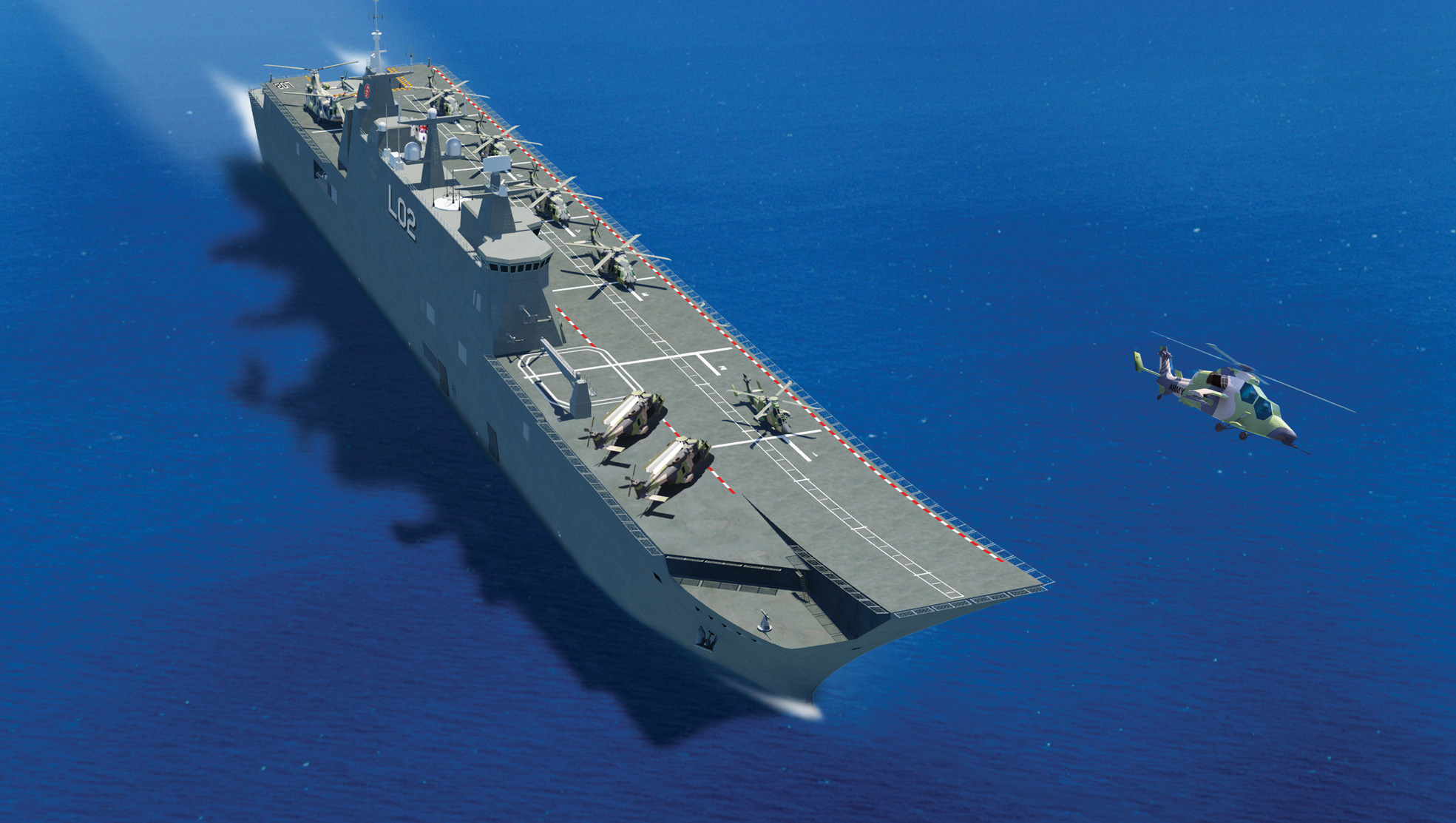 Artist's impression of new LHD being built for the Royal Australian Navy