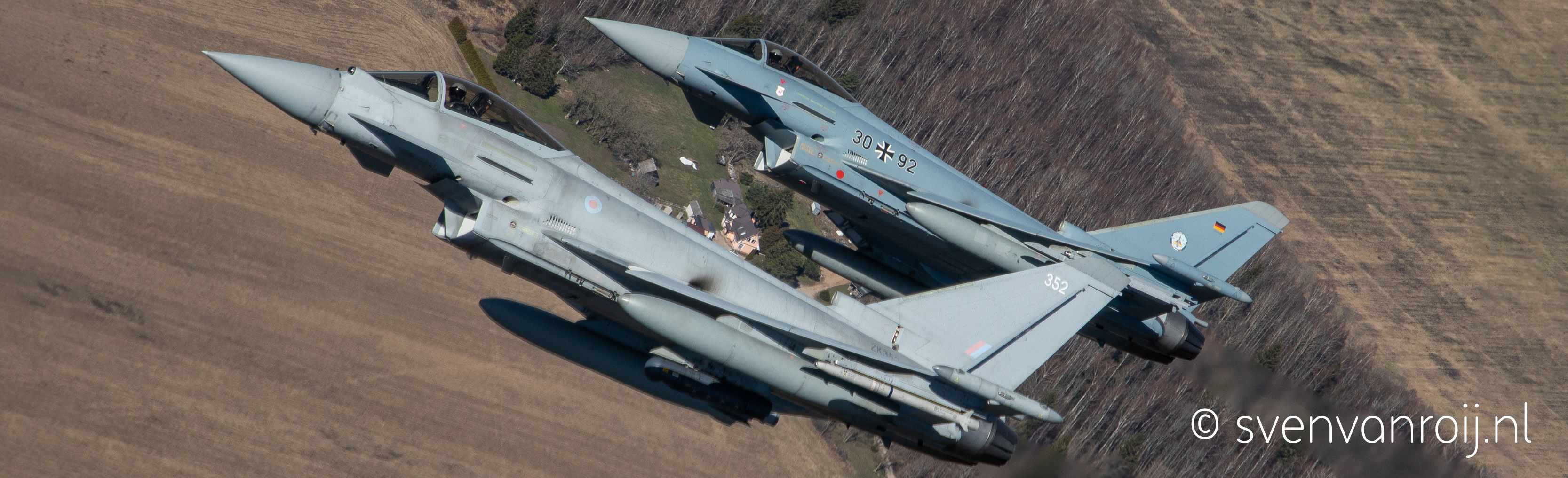 Royal Air Force and German Air Force Typhoons fly over Estonia