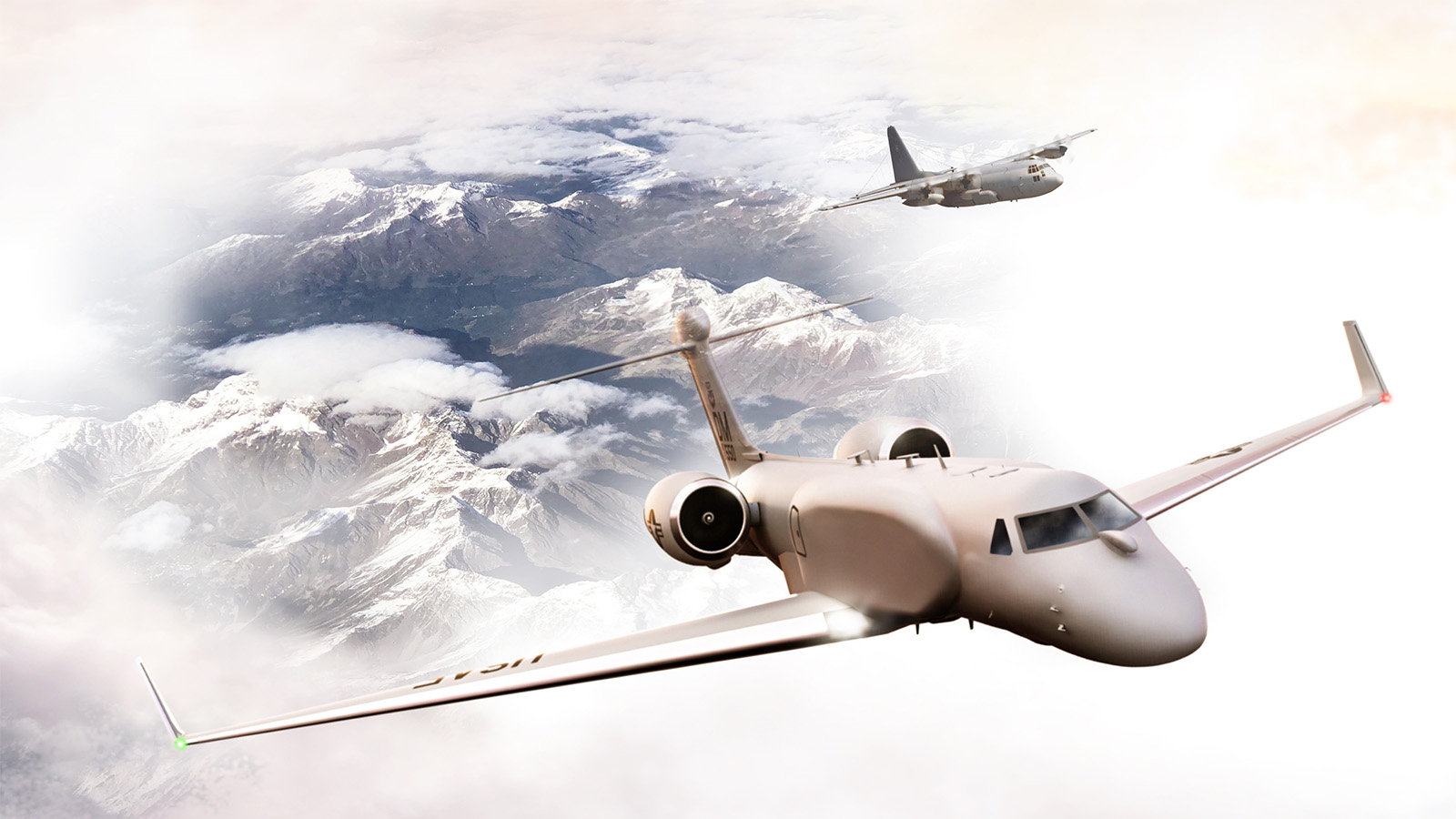 EC-37B aircraft with EC-130H in background