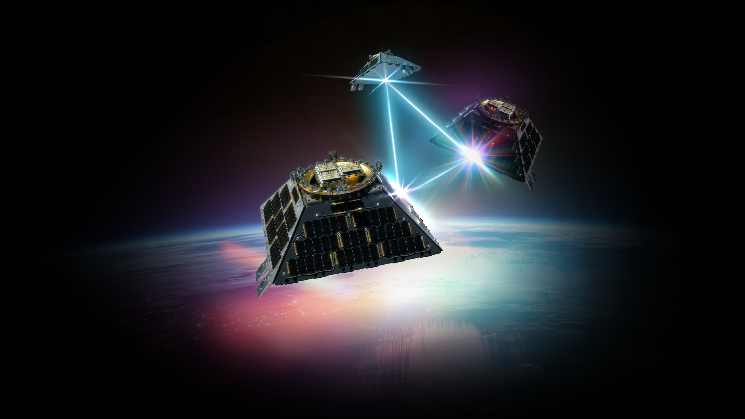 Cluster of low earth orbit satellites in space