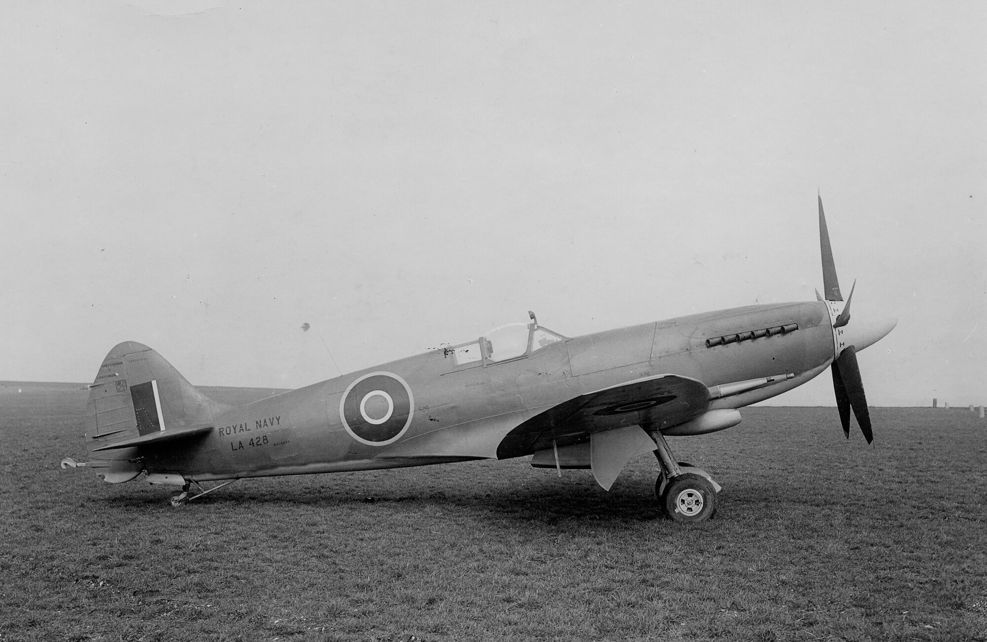 Seafire F45 LA428 stbd side view, 27th February 1945.
