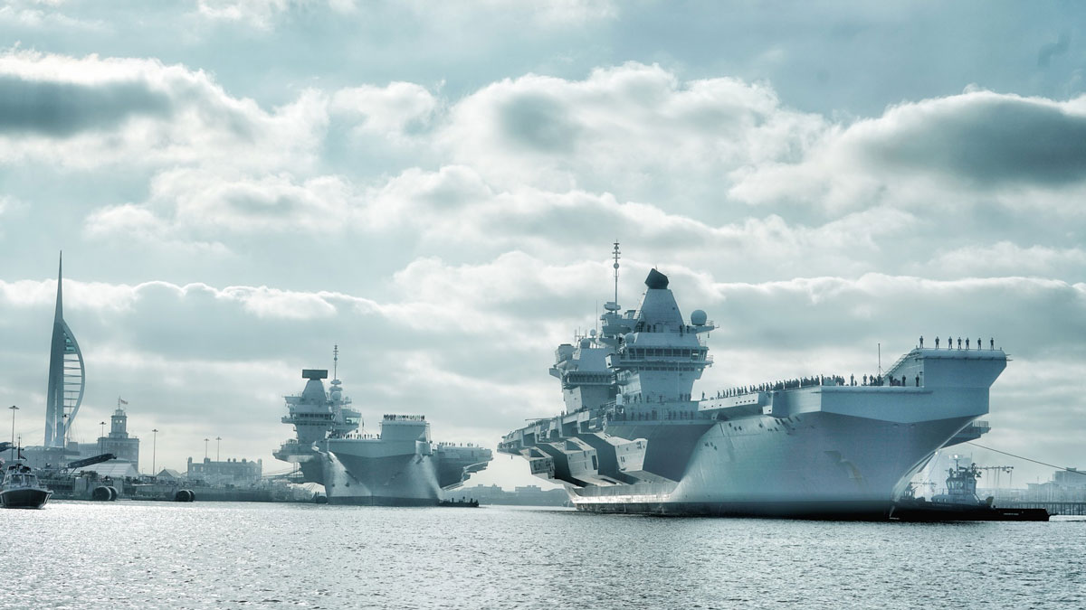 Image showing aircraft carriers in Portsmouth