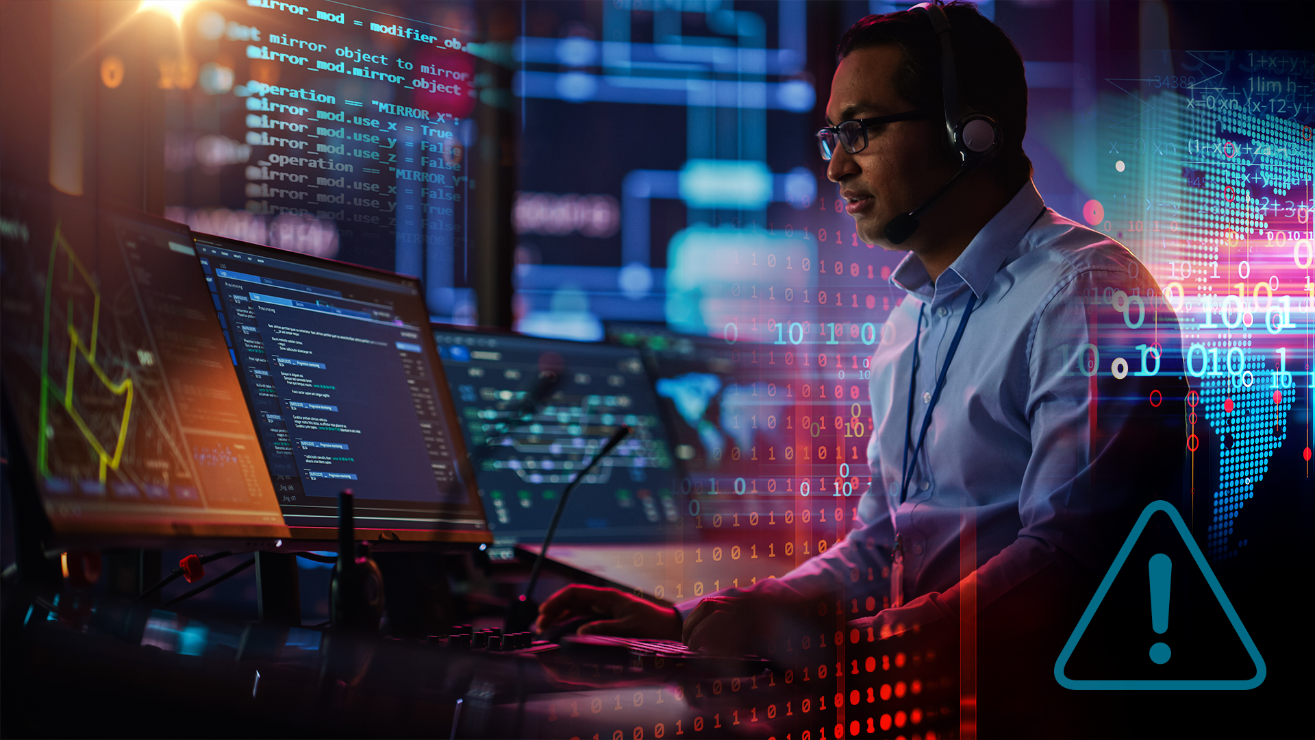 Abstract image of person working in cyber security | Incident response emergency services