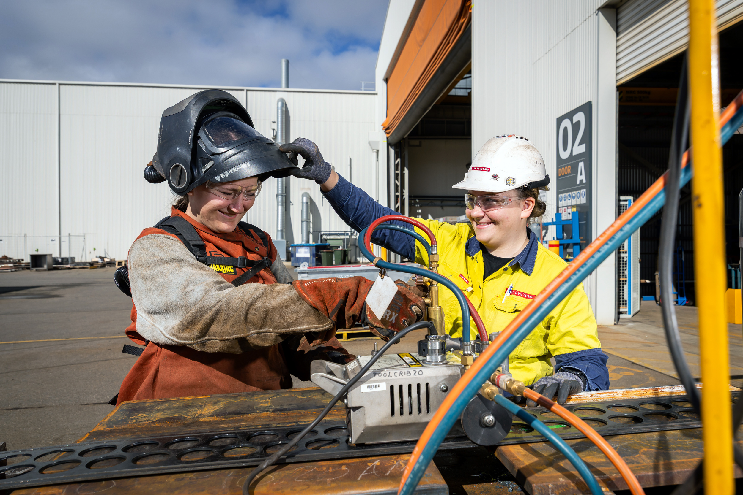 Shipbuilding apprentices Becky and Keeley