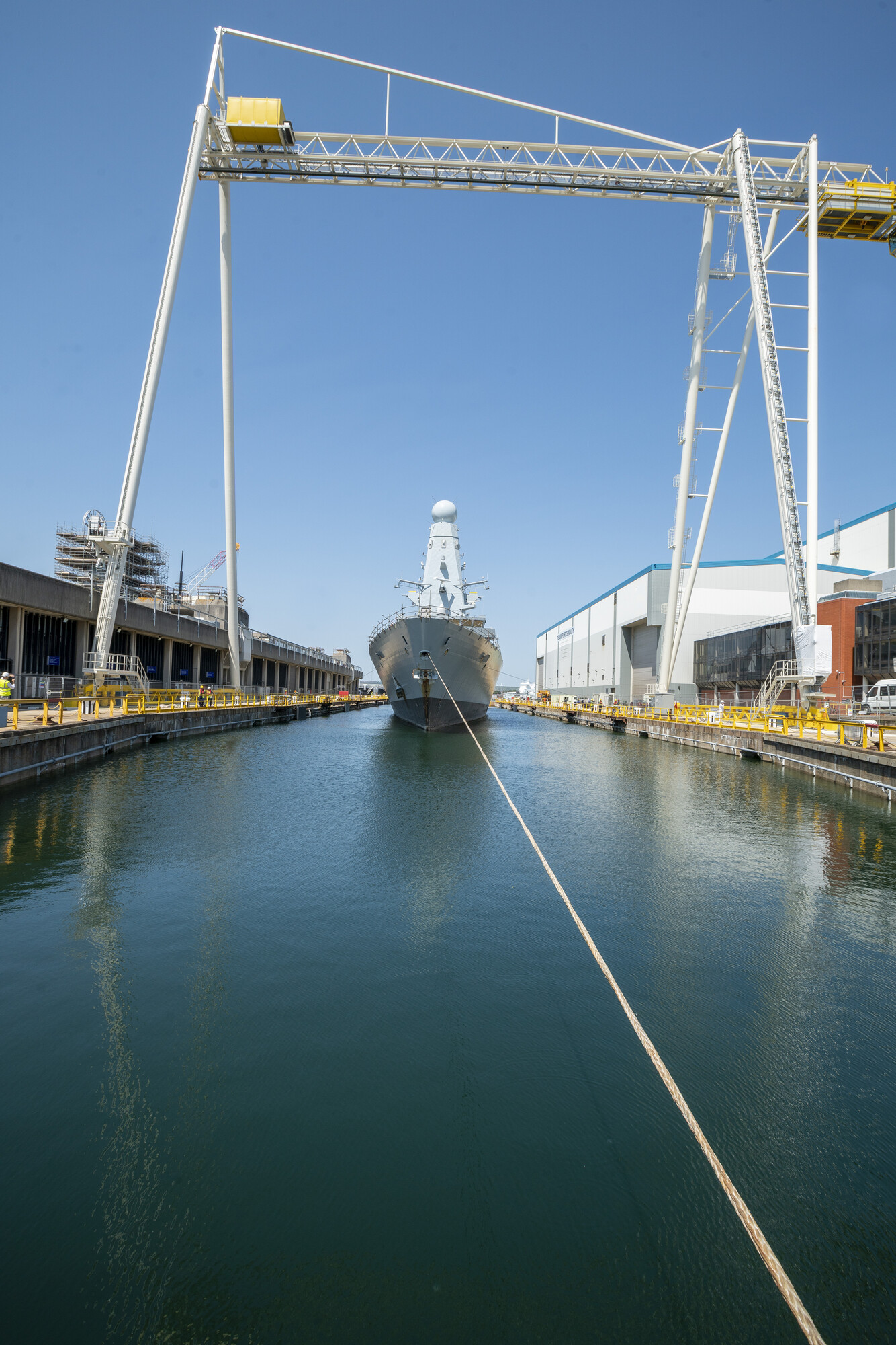 Type 45 entering dock