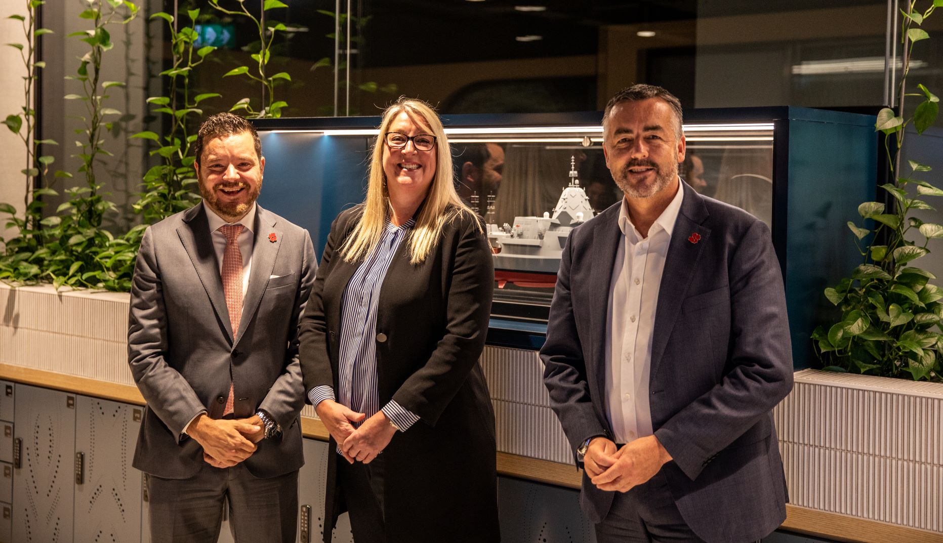 VAC meeting with the Minister for Veteran Affairs. Mat Jones, Business Development, BAE Systems; Gabby Costigan, CEO BAE Systems; Hon Darren Chester MP