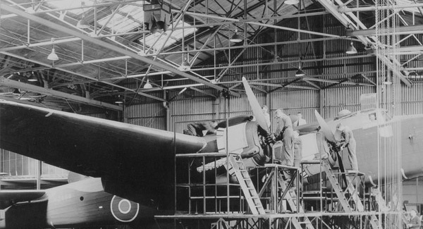 Handley Page Halifax being built at Salmesbury - Source: BAE Systems Warton Heritage team