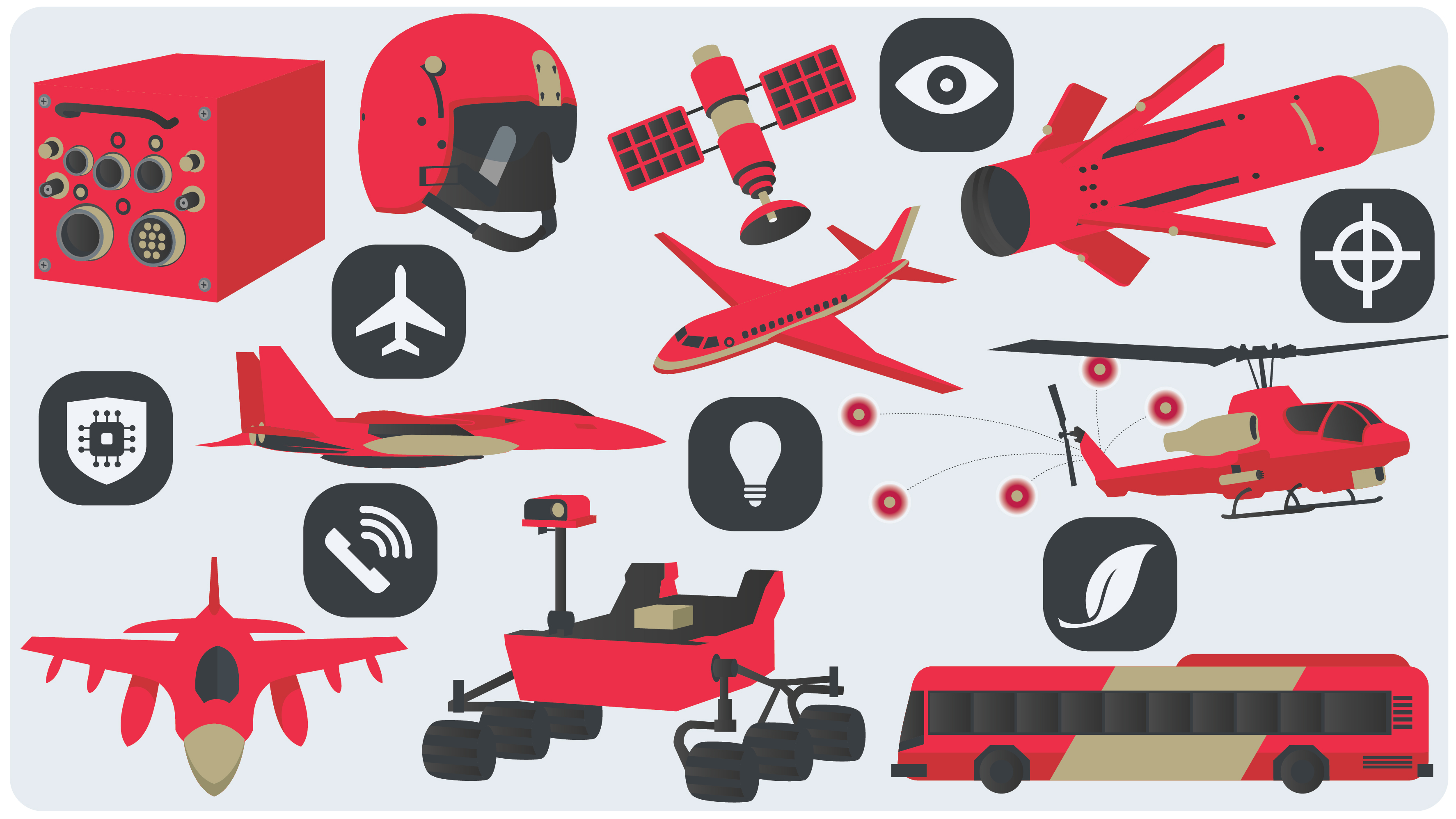 collage of Electronic Systems infographic elements