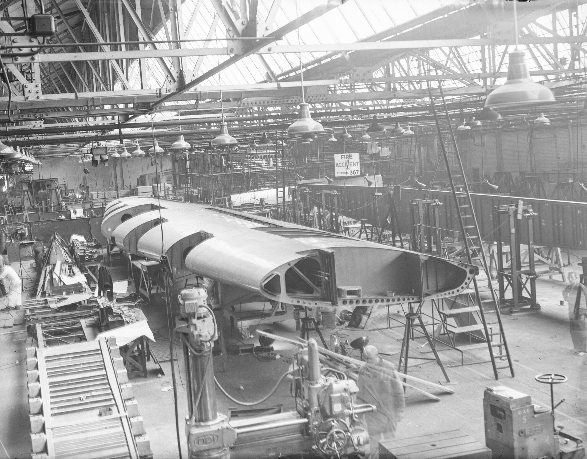 Prototype GAL 60 Universal Freighter under construction at General Aircraft Limited, Feltham, April 1948. Ref B8601-1-FC33.