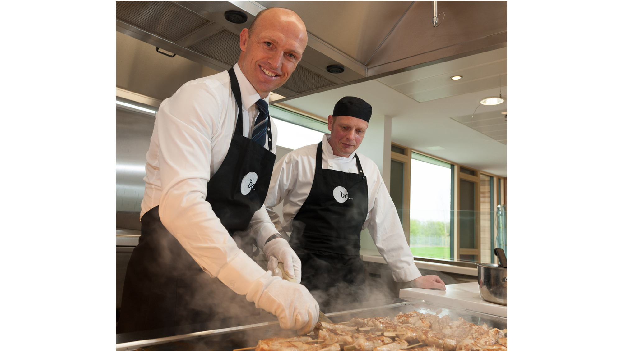 Matt Dawson dishes up a healthy lunch for workers