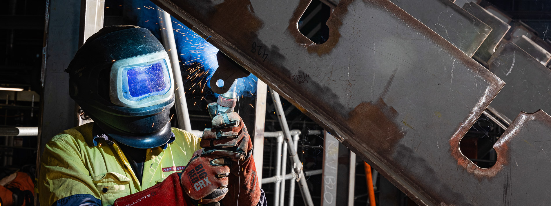 Welder image, Osborne Naval Shipyard