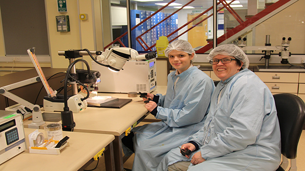 Employee Frances Inkpen and her niece Dani Halsey on the job