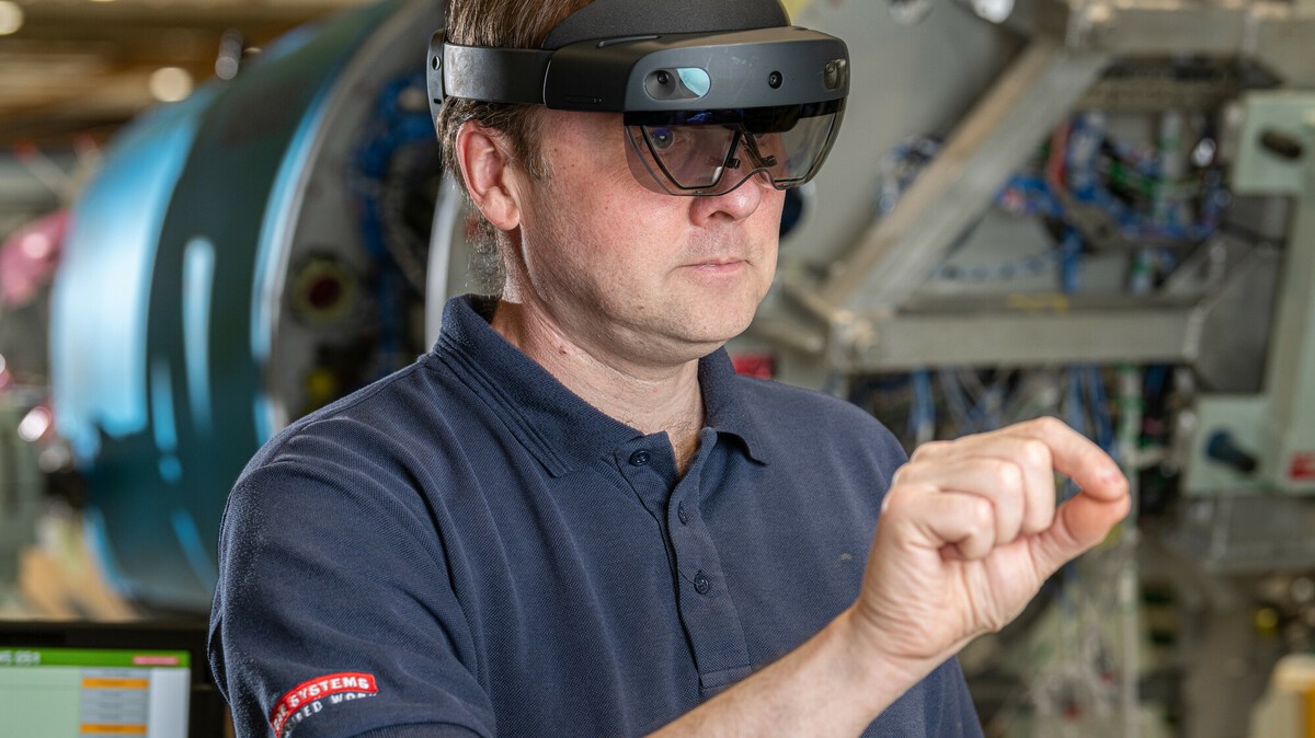 Man wearing virtual reality headset