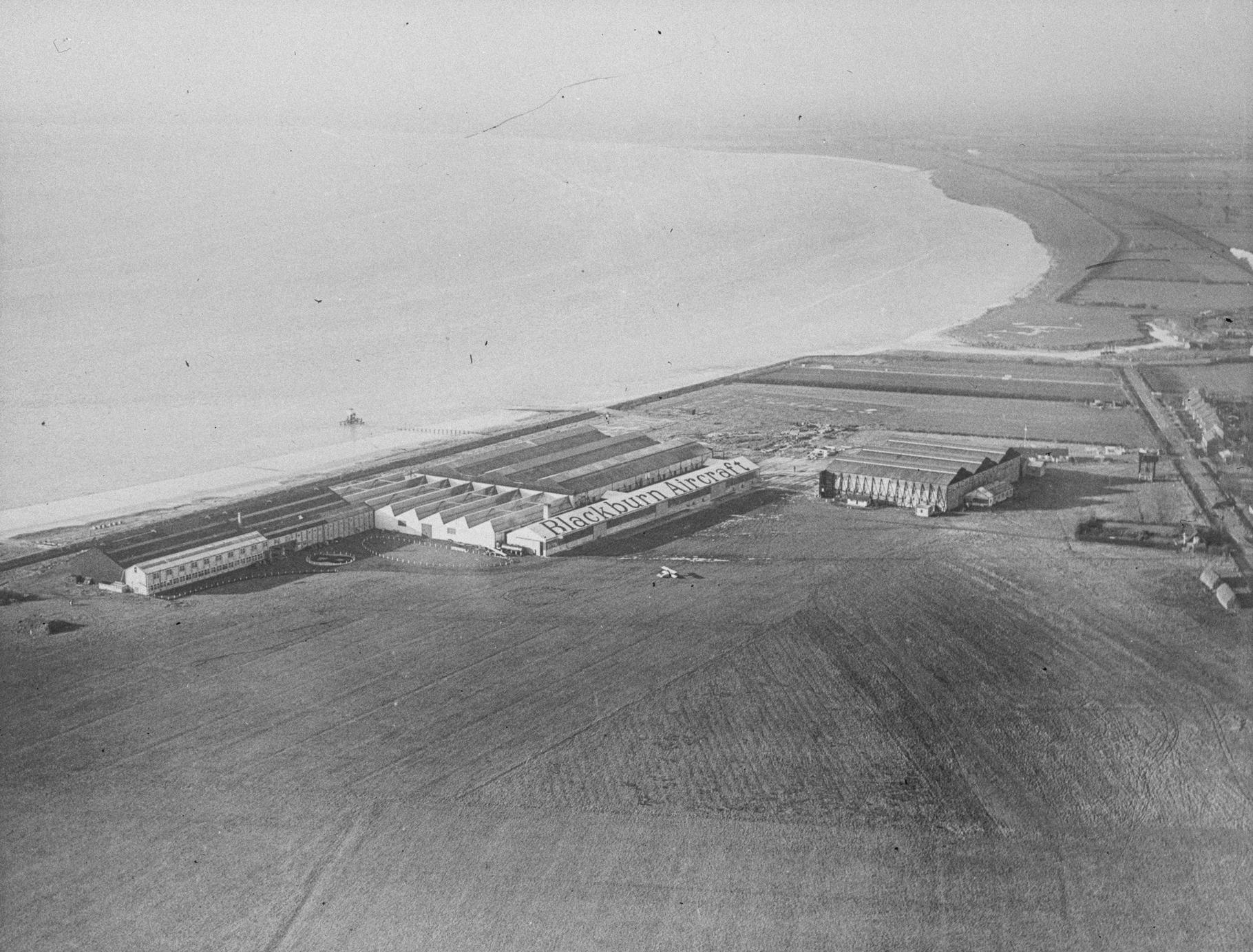 Aerial view of the Blackburn Aircraft factory, Brough, 1920s.