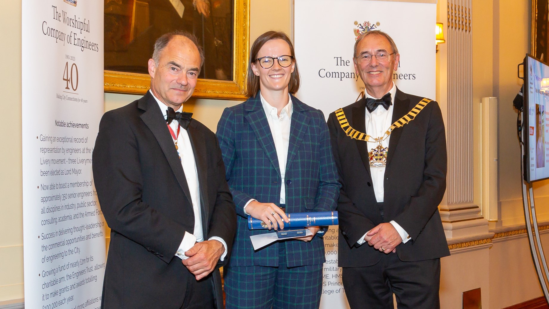 Becky being presented with her award