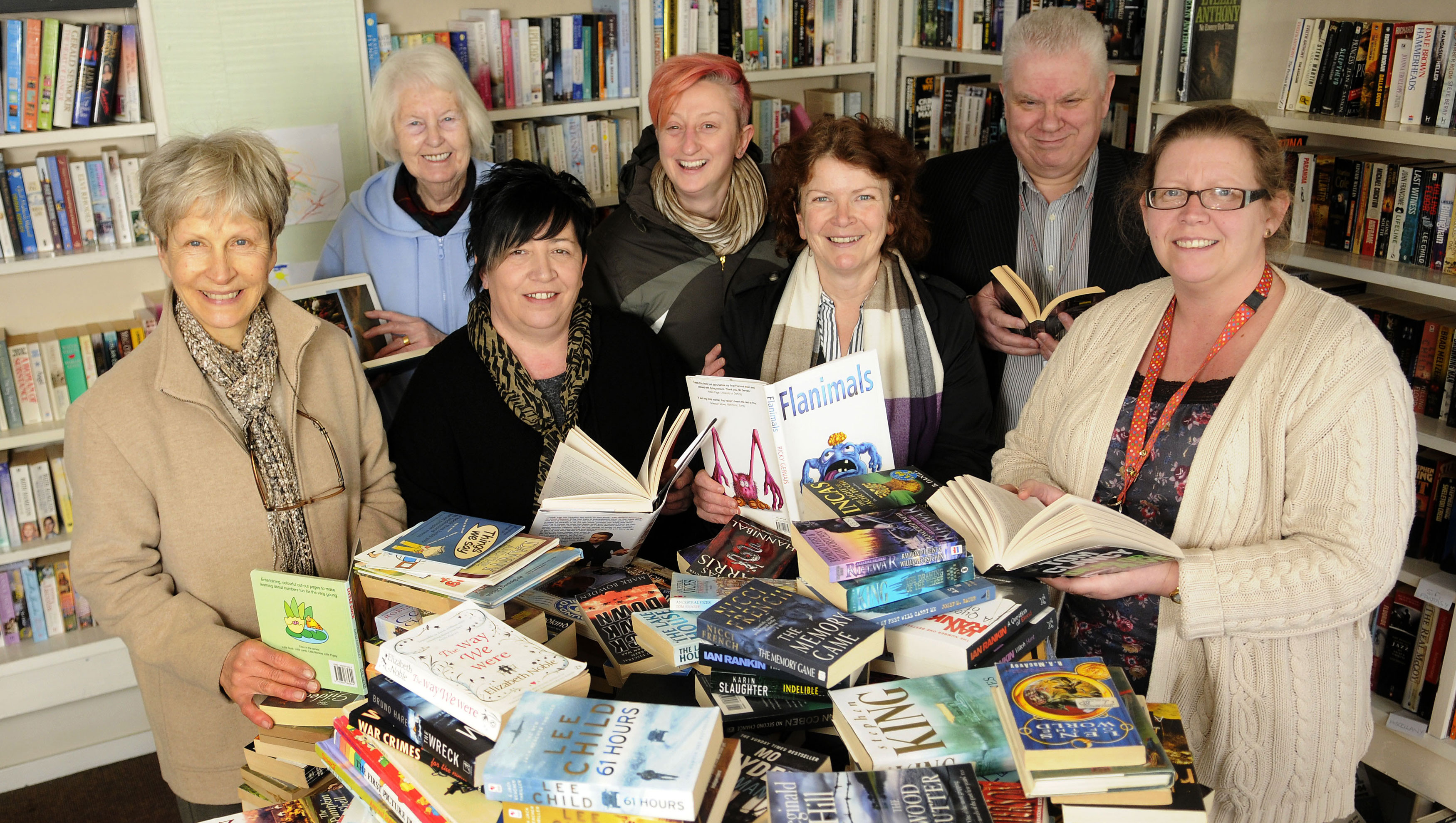 Volunteers at the local Warton library