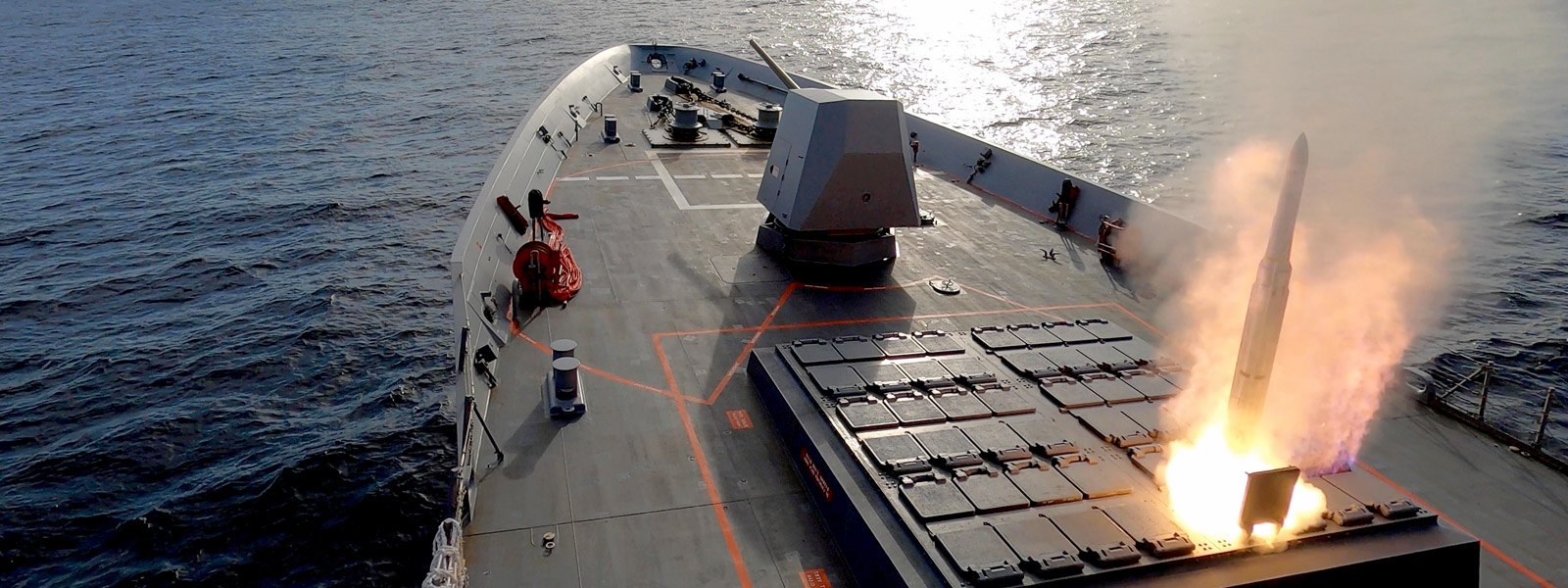 Evolved SeaSparrow Missile launched by HMAS Brisbane. Image: Department of Defence