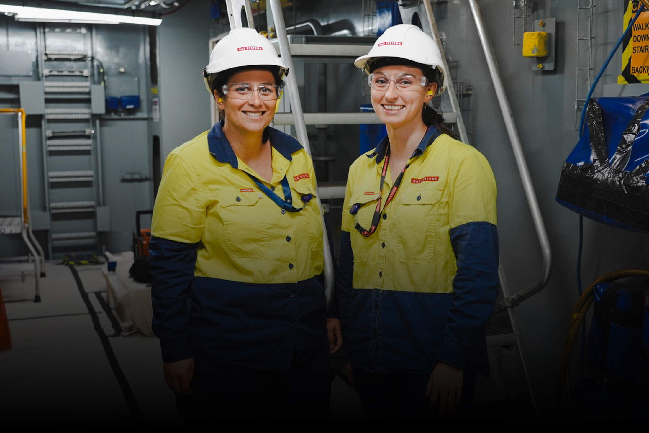 Hunter class frigate crew accommodation prototyping with Forward Area Manager Helen and Power & Propulsion Installation Coordinator Jacinta