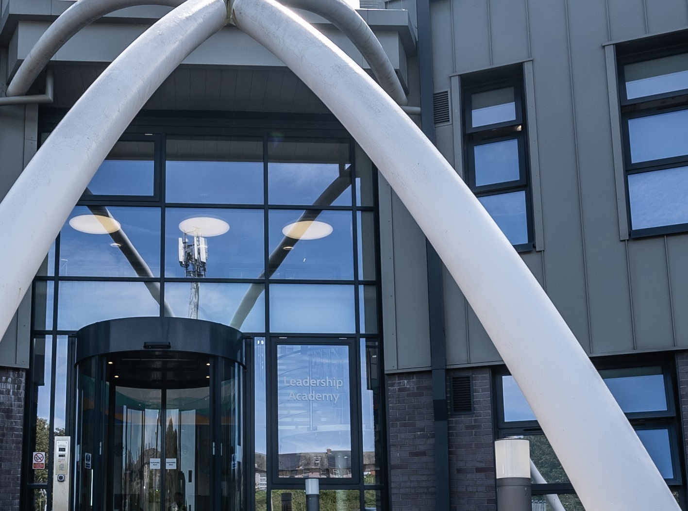 Image of the front arch outside the Barrow leadership academy