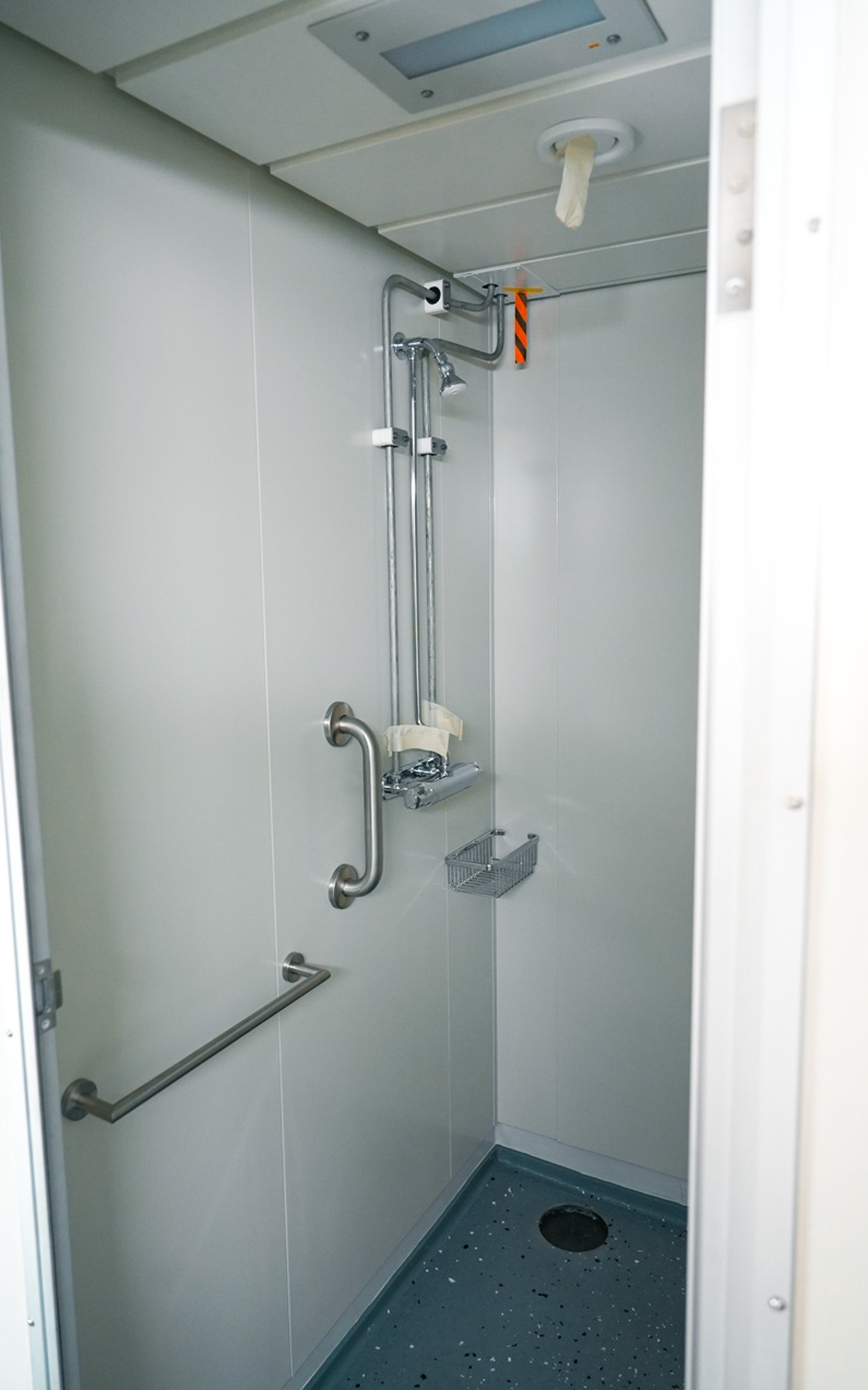 Hunter class frigate crew accommodation prototyping finished shower installation