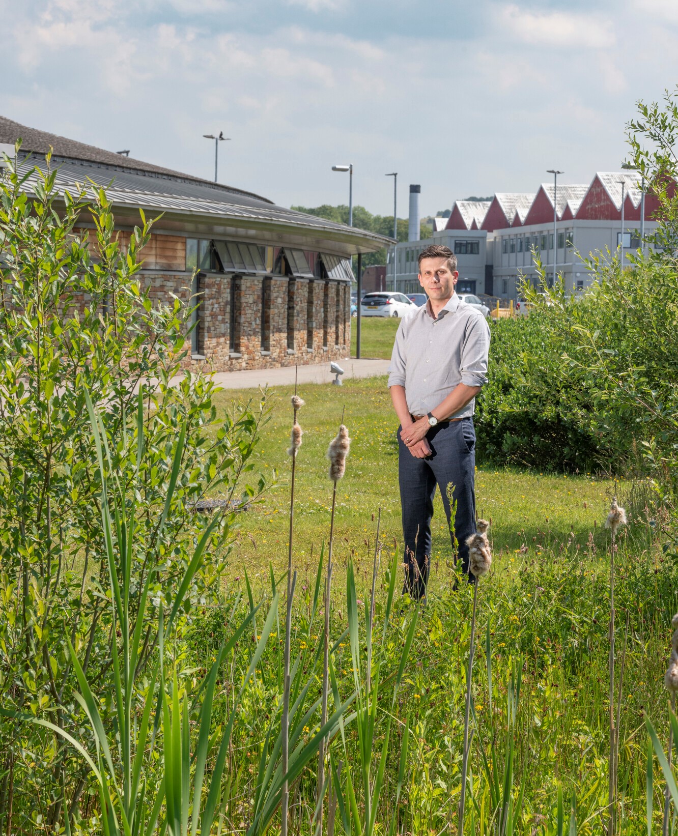 Dave at Samlesbury at a wetland area developed to the rear of ‘The Bowland Centre’ – a.n eco-friendly designed employee restaurant and wellbeing centre. 