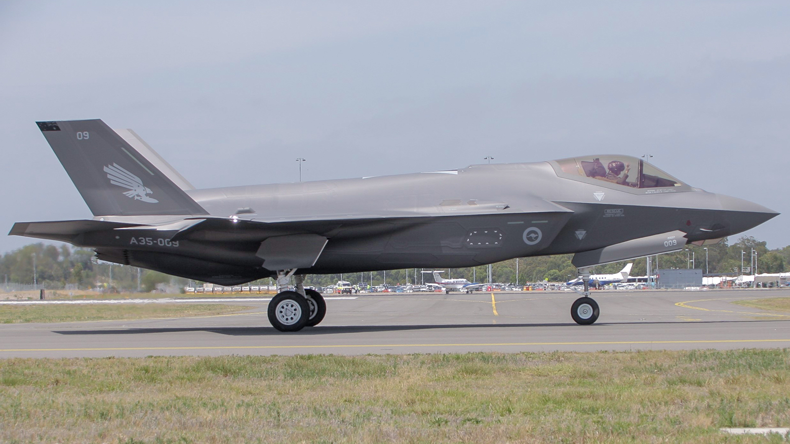 One of the first F-35 aircraft to arrive at RAAF Base Williamtown. Image courtesy Wayne Brown.