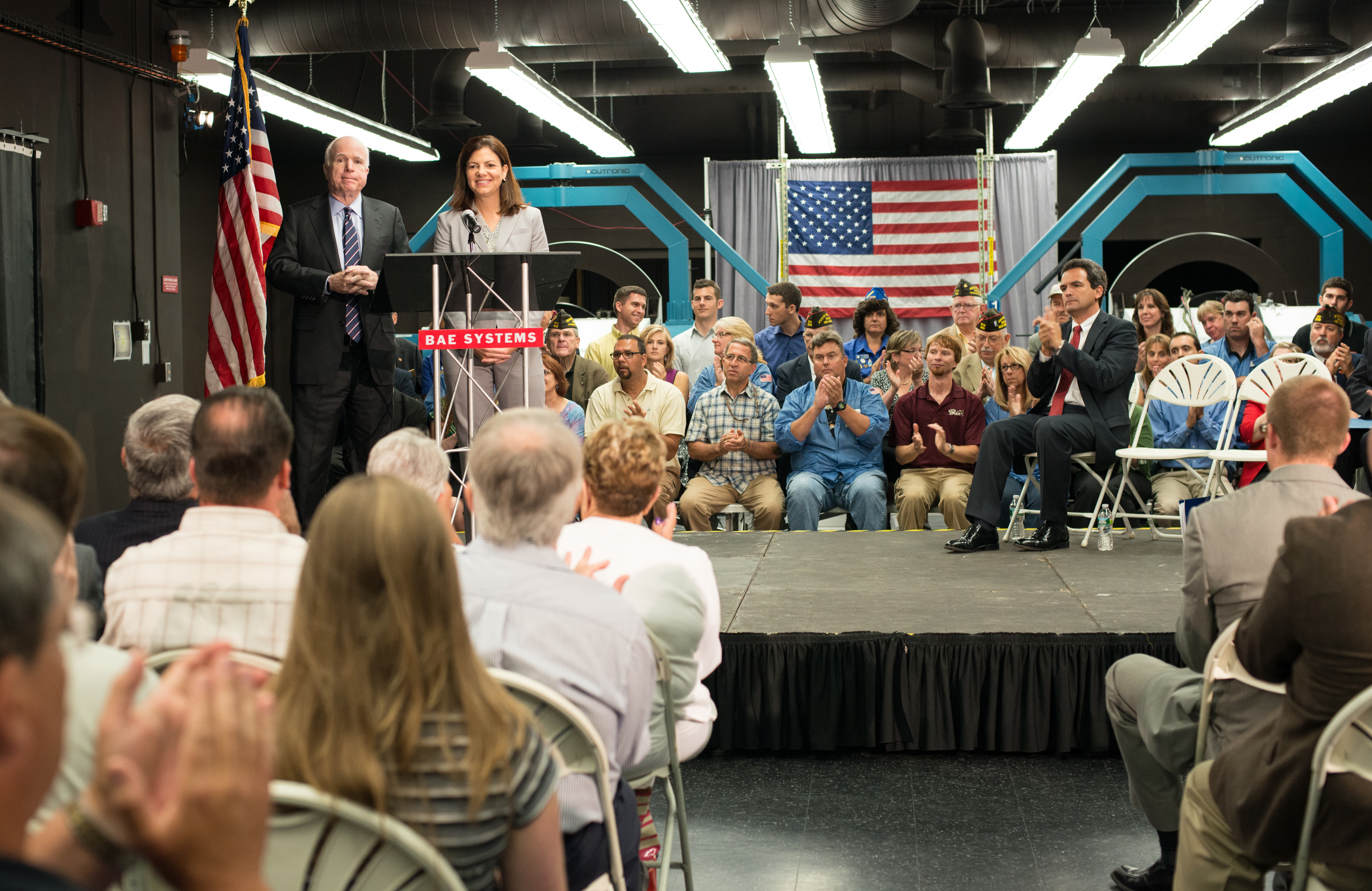 Senators John McCain and Kelly Ayotte discuss impacts of sequestration with employees in N.H.