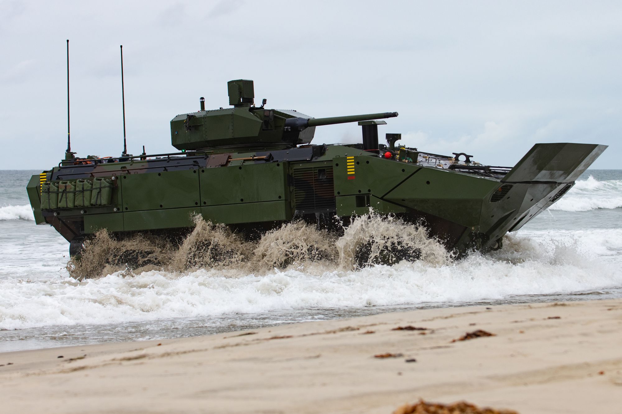 ACV 30 driving onto land from the sea