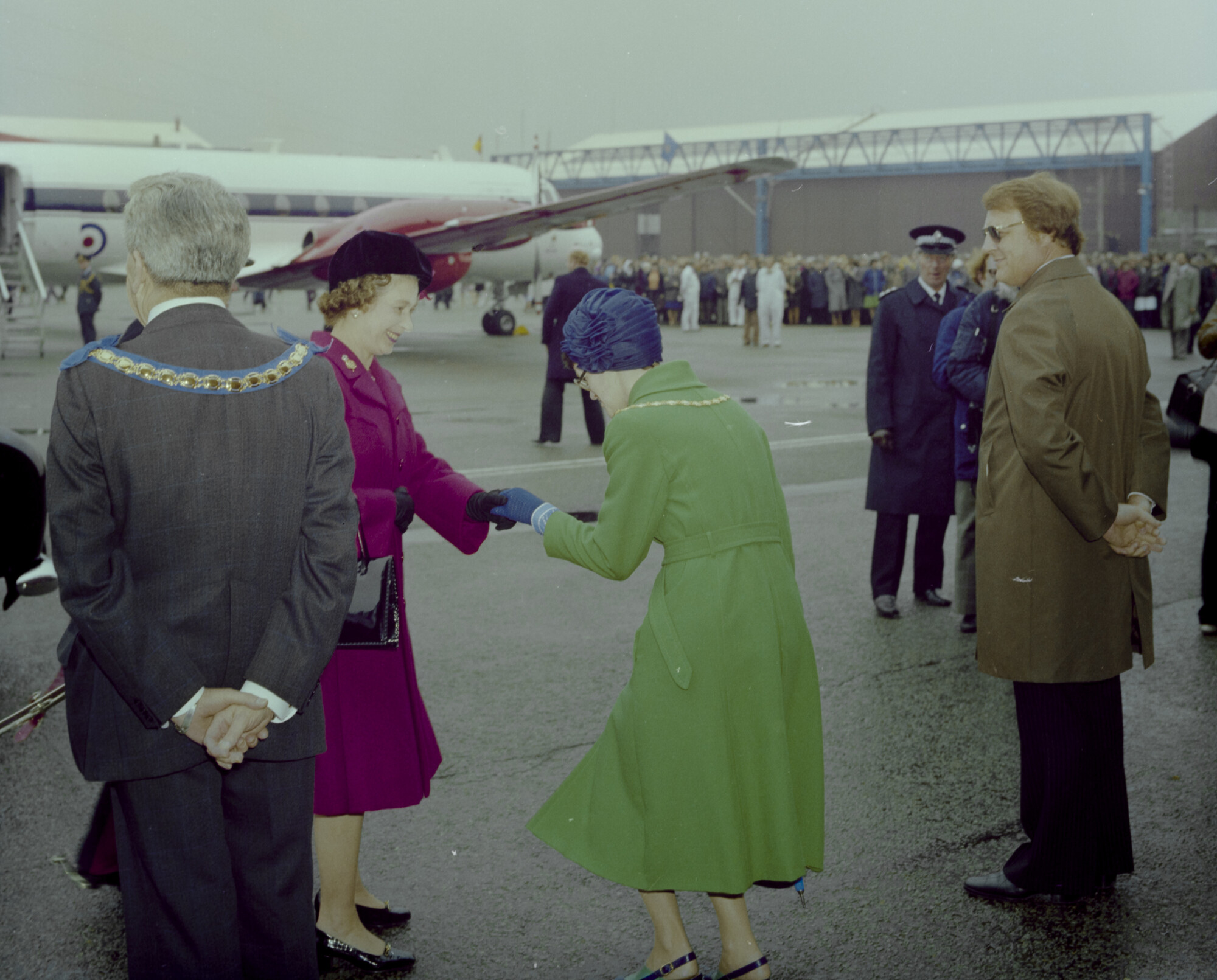HRH Queen Elizabeth II visiting Samlesbury, 1979.