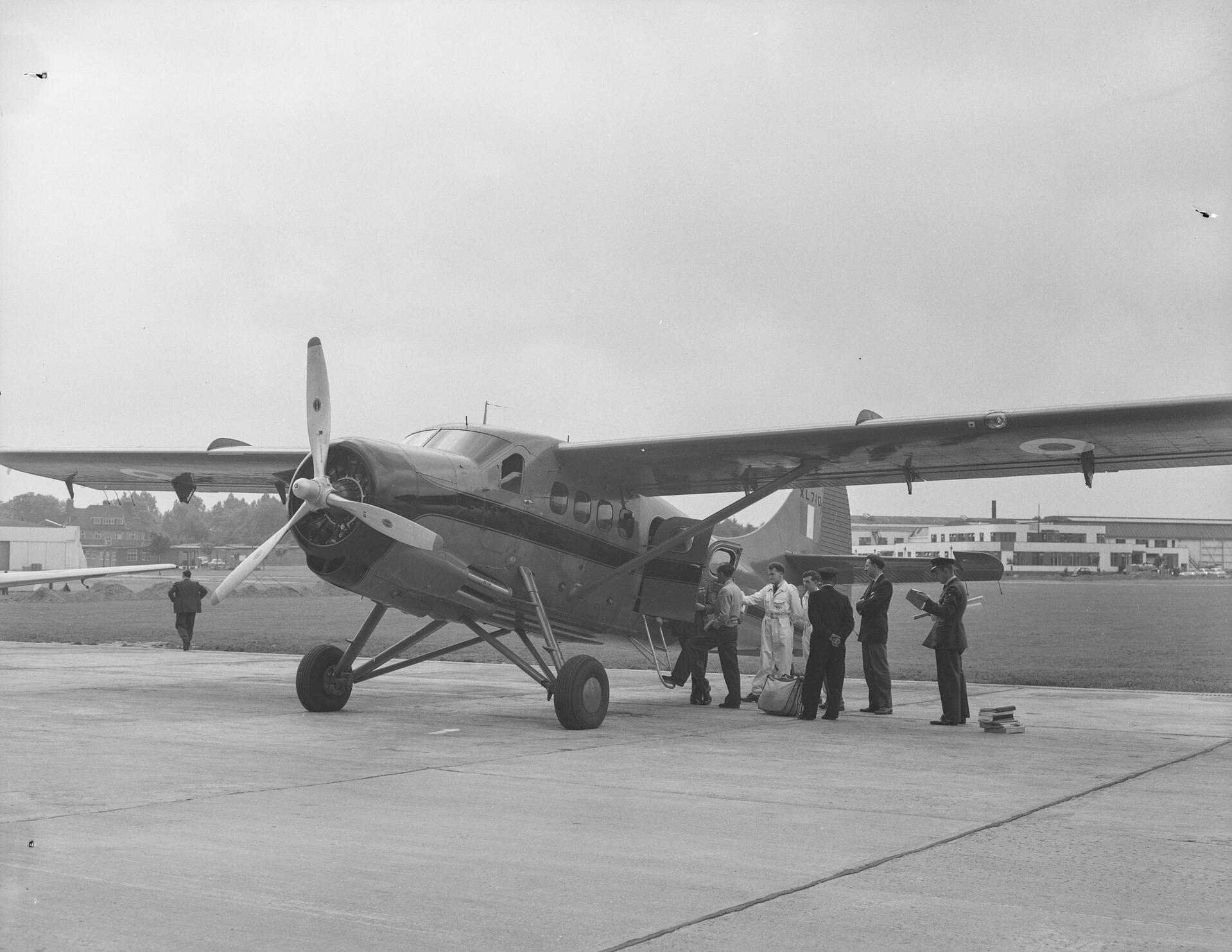 Arrival of the DHC-3 Otter for onward shipment to Antarctica for the Commonwealth Trans-Antarctic Expedition, 16th July 1956.
