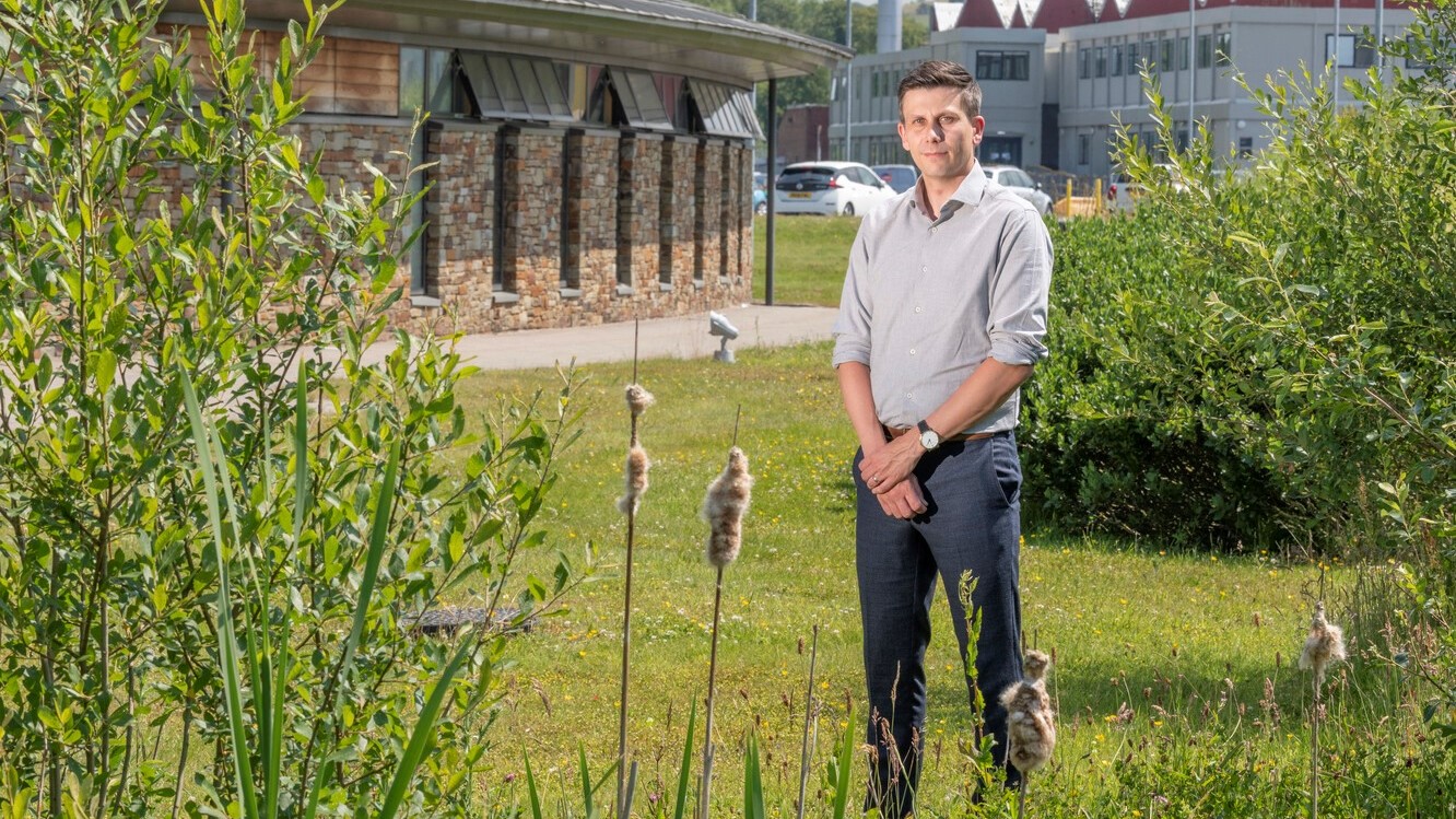 Dave pictured at the BAE Systems Samlesbury site which is home to a series of sustainable initiatives. 