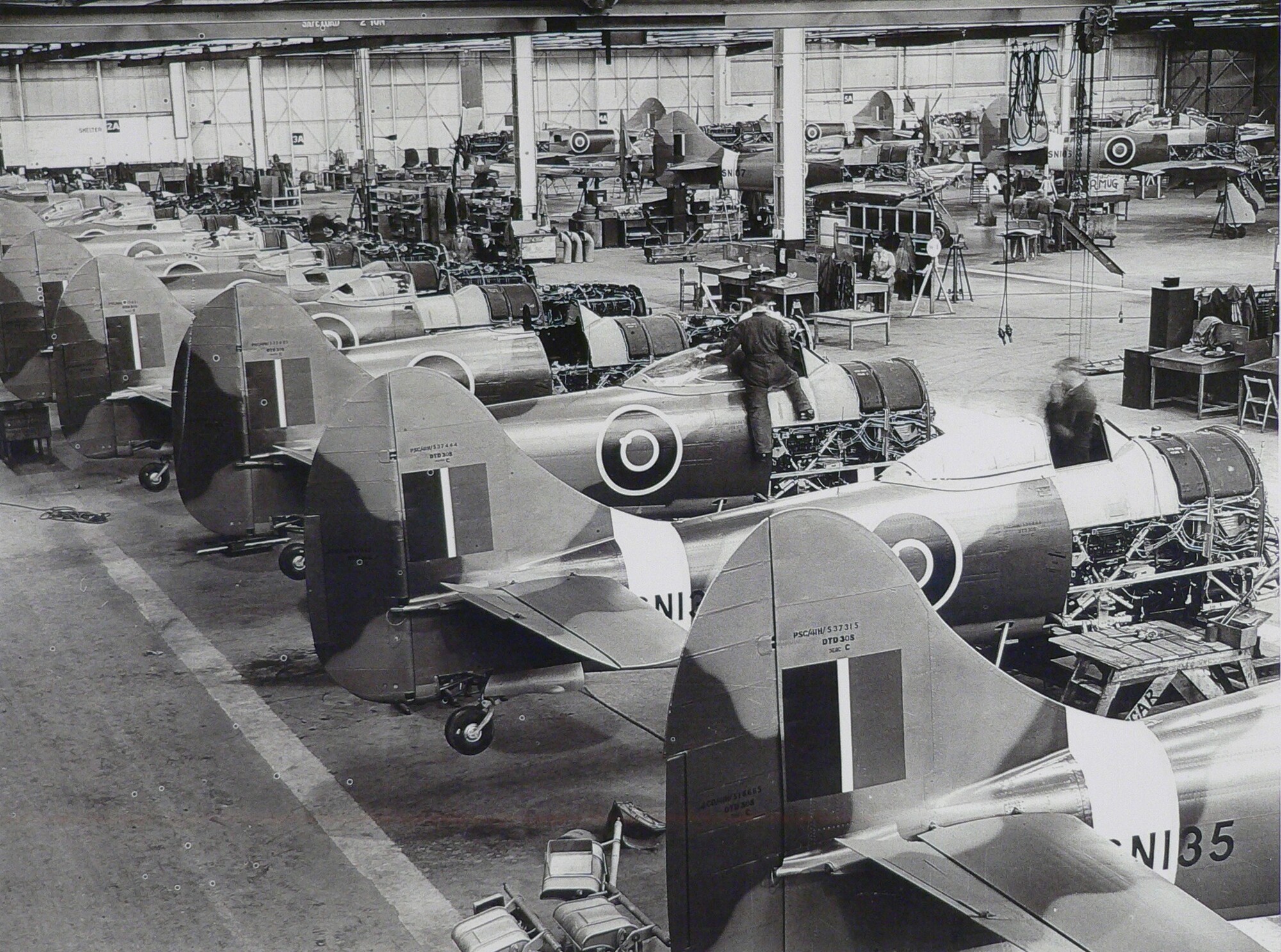 Hawker Tempest V - production view at Langley