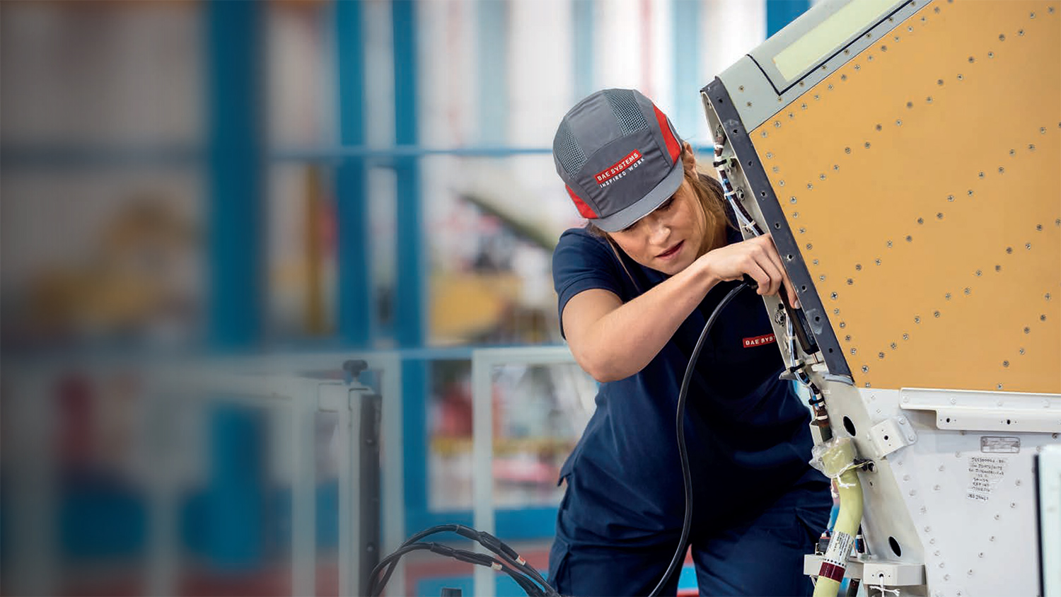 Image of employee at Eurofighter Typhoon assembly facility