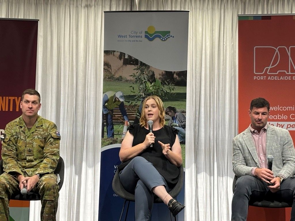 Hayley presenting at the Western Adelaide Jobs Expo