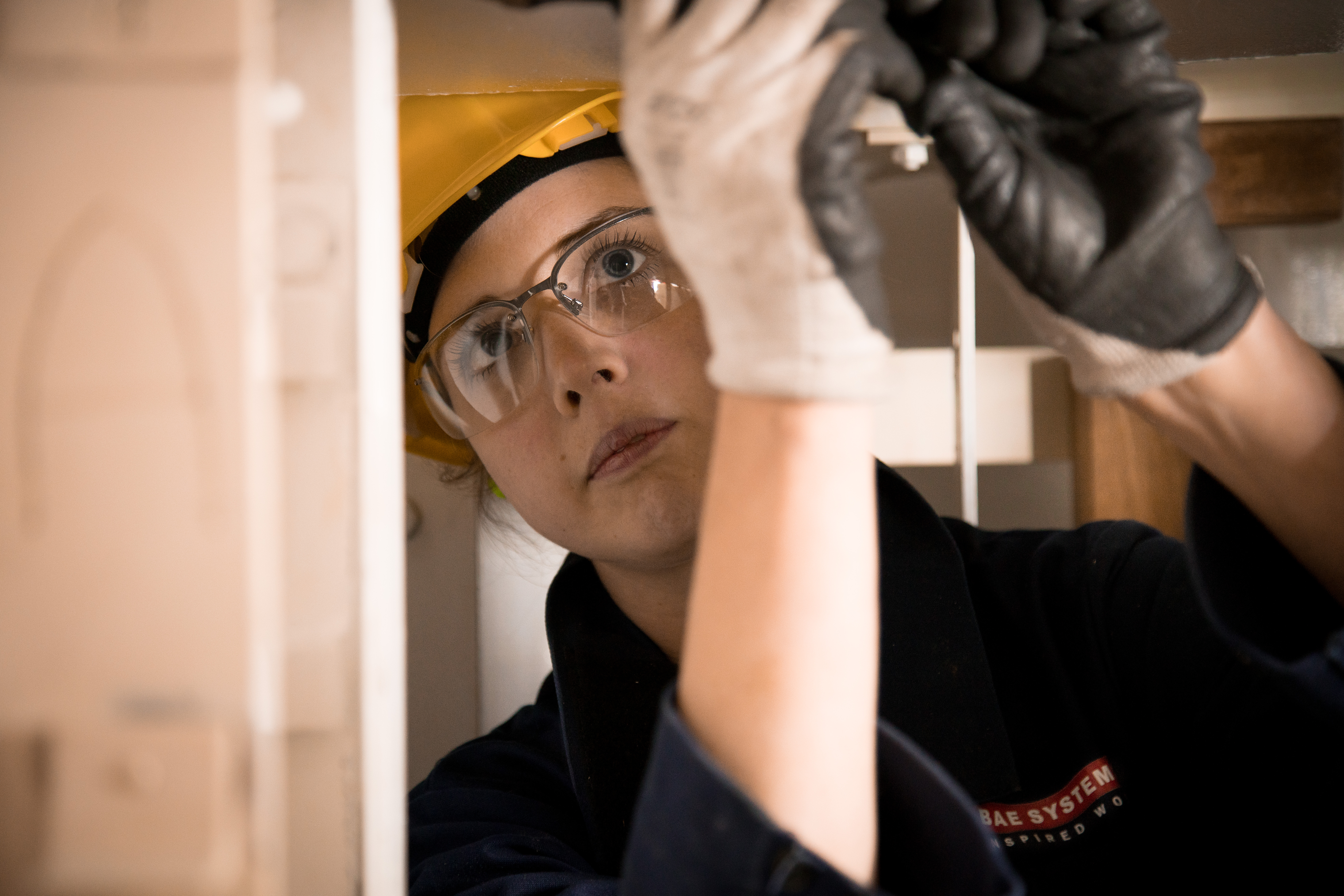 Female engineer on board ship 