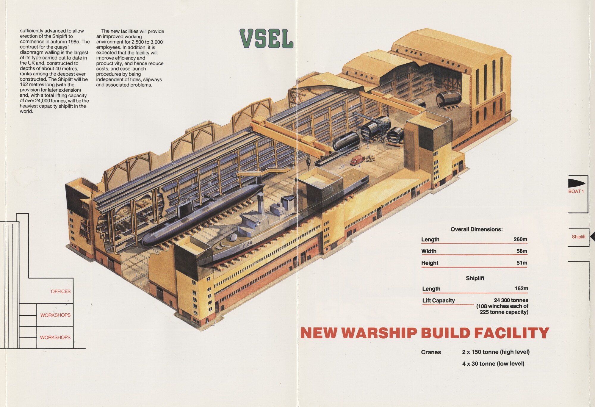 VSEL New build hall, Barrow - schematic from company brochure, c. 1985